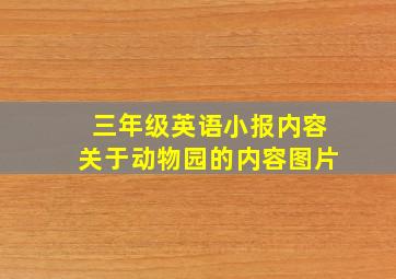 三年级英语小报内容关于动物园的内容图片