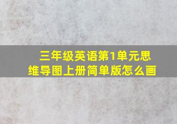 三年级英语第1单元思维导图上册简单版怎么画