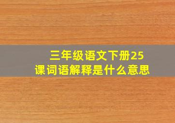 三年级语文下册25课词语解释是什么意思