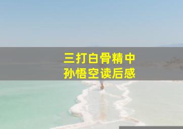 三打白骨精中孙悟空读后感