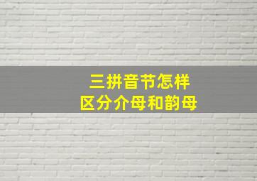 三拼音节怎样区分介母和韵母