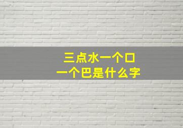 三点水一个口一个巴是什么字