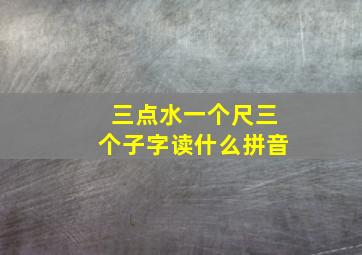 三点水一个尺三个子字读什么拼音