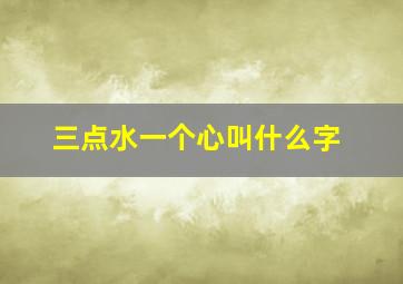 三点水一个心叫什么字