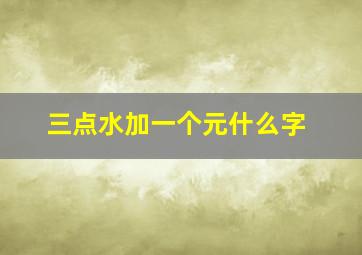 三点水加一个元什么字