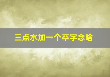 三点水加一个卒字念啥