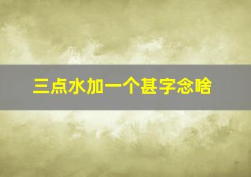 三点水加一个甚字念啥