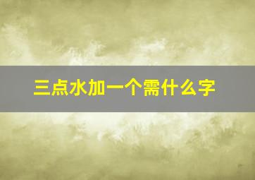 三点水加一个需什么字