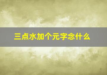 三点水加个元字念什么