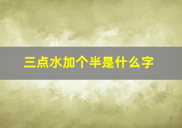 三点水加个半是什么字