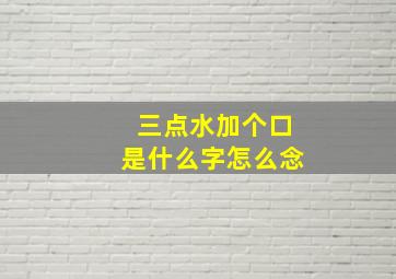 三点水加个口是什么字怎么念