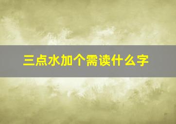 三点水加个需读什么字