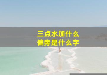 三点水加什么偏旁是什么字