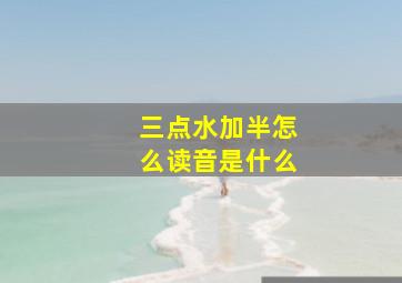 三点水加半怎么读音是什么