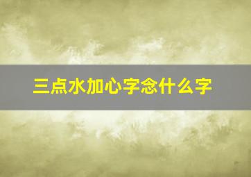 三点水加心字念什么字