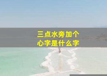 三点水旁加个心字是什么字