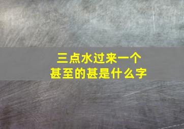 三点水过来一个甚至的甚是什么字