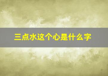 三点水这个心是什么字