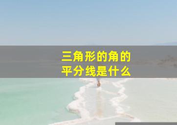 三角形的角的平分线是什么