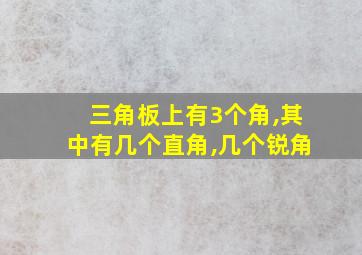 三角板上有3个角,其中有几个直角,几个锐角