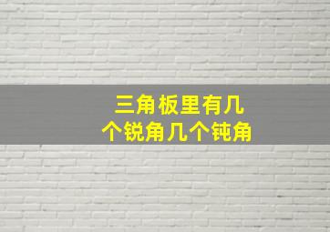 三角板里有几个锐角几个钝角