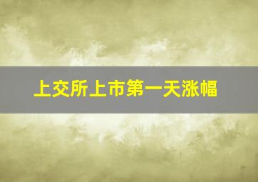 上交所上市第一天涨幅