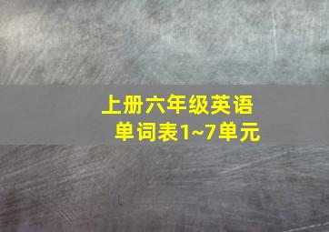 上册六年级英语单词表1~7单元