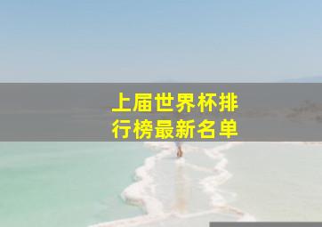 上届世界杯排行榜最新名单