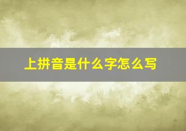 上拼音是什么字怎么写