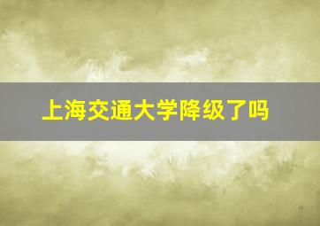 上海交通大学降级了吗