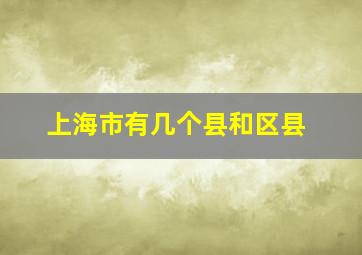 上海市有几个县和区县