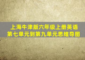 上海牛津版六年级上册英语第七单元到第九单元思维导图