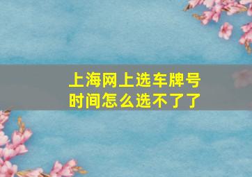 上海网上选车牌号时间怎么选不了了