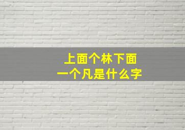 上面个林下面一个凡是什么字