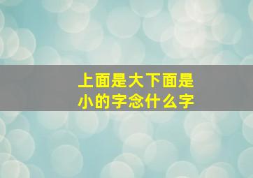 上面是大下面是小的字念什么字