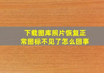 下载图库照片恢复正常图标不见了怎么回事