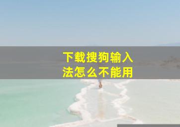 下载搜狗输入法怎么不能用