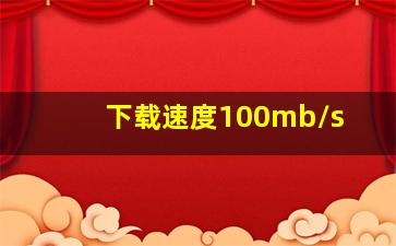 下载速度100mb/s