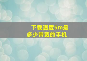 下载速度5m是多少带宽的手机