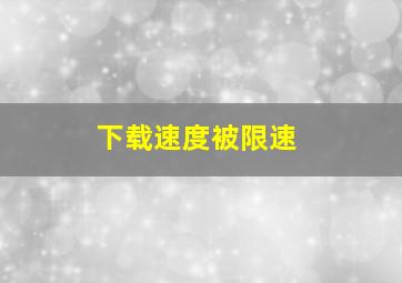 下载速度被限速