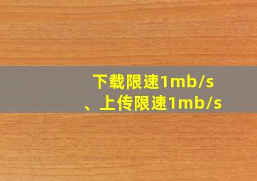 下载限速1mb/s、上传限速1mb/s