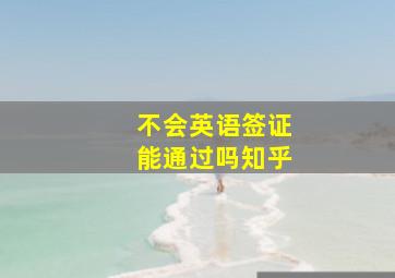 不会英语签证能通过吗知乎