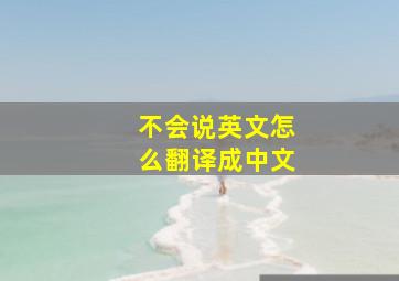 不会说英文怎么翻译成中文