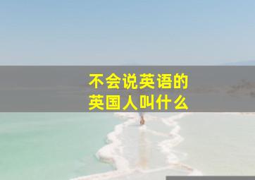 不会说英语的英国人叫什么