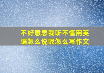 不好意思我听不懂用英语怎么说呢怎么写作文