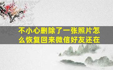 不小心删除了一张照片怎么恢复回来微信好友还在