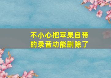 不小心把苹果自带的录音功能删除了