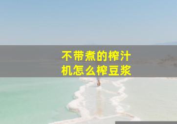 不带煮的榨汁机怎么榨豆浆