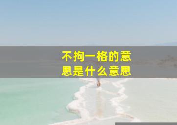 不拘一格的意思是什么意思