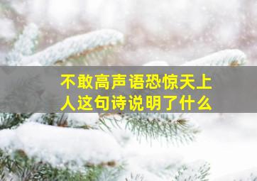 不敢高声语恐惊天上人这句诗说明了什么